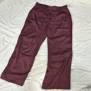 NWT Abercrombie and Fitch A&F Sloane Tailored Satin Pant, 12 short